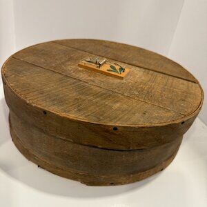 Vintage Round Bent Wood Banded Cheese Box